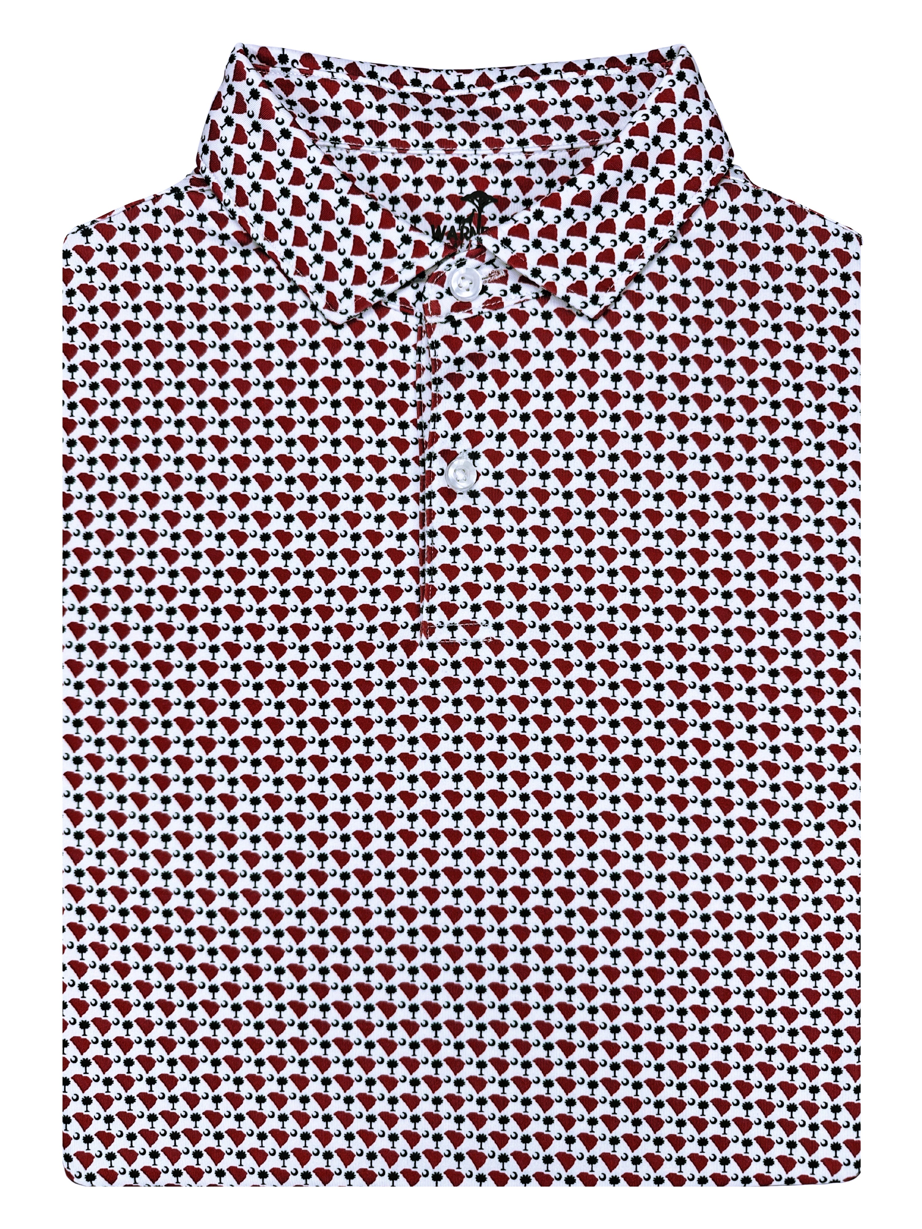 South Carolina Palmetto Garnet Print Polo